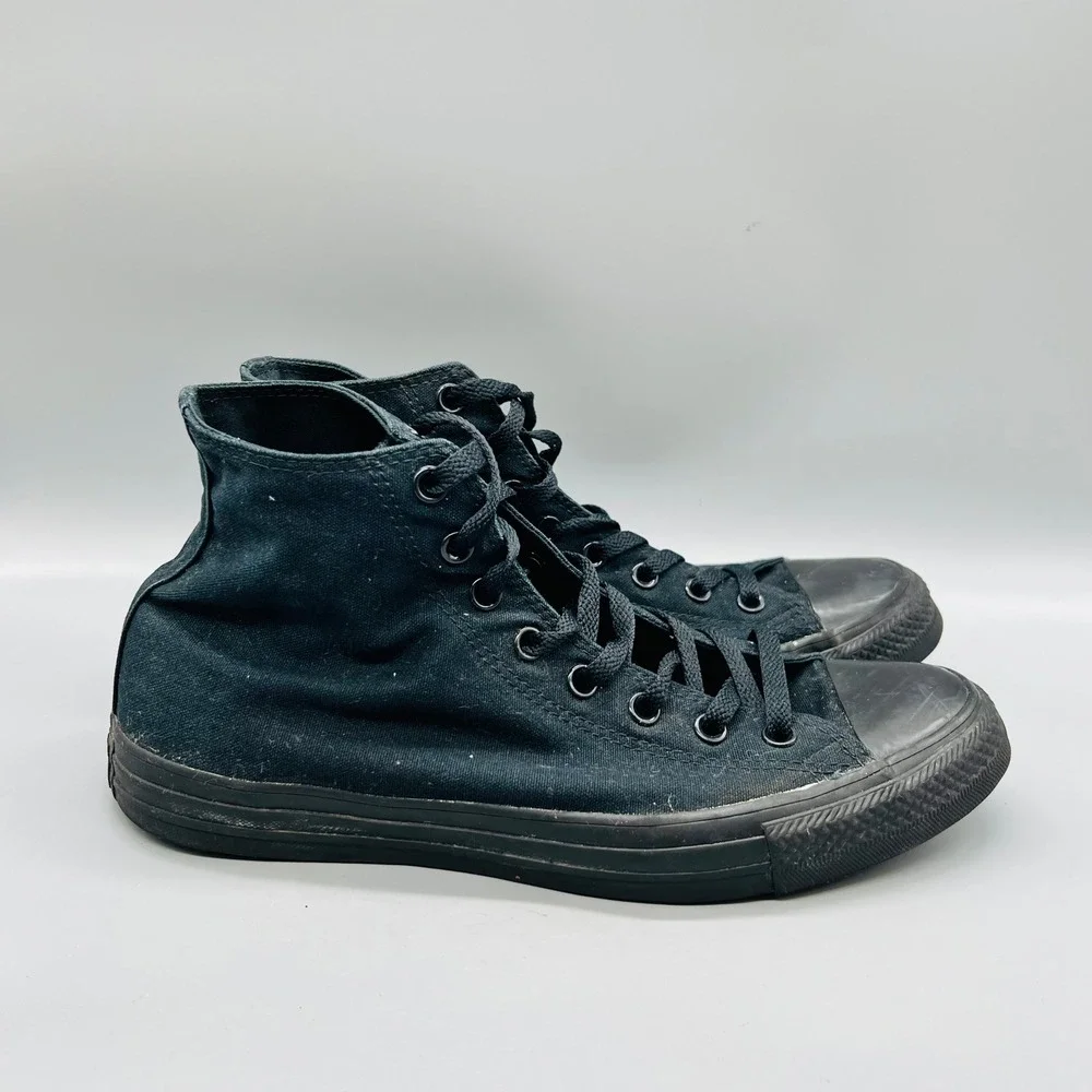Converse Shoes Mens 10.5 Black Canvas Chuck Taylor All Star High Top Sneakers